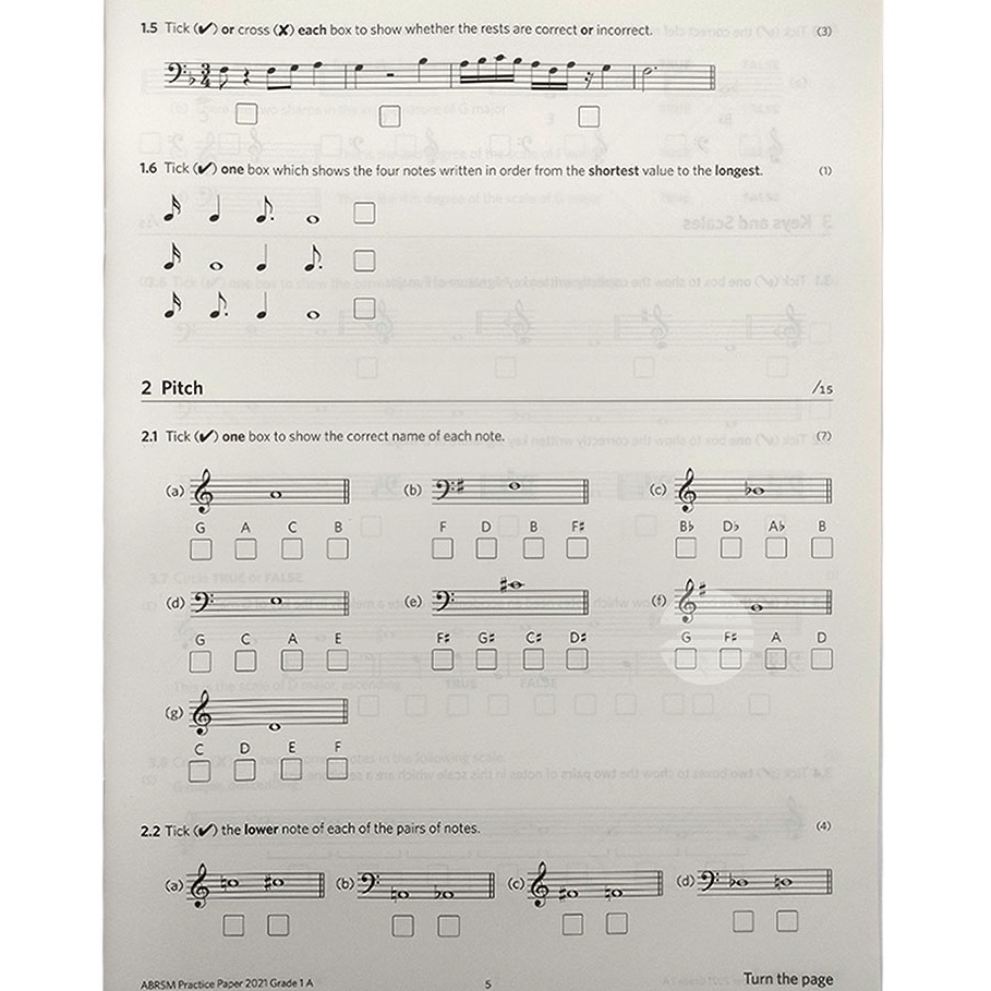 ABRSM Music Theory Practice Papers 2021 Grade 1 – Euphony Musical