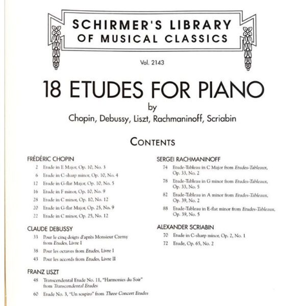 18 ETUDES FOR PIANO by Chopin, Debussy, Liszt, Rachmaninoff, Scriabin - Image 2