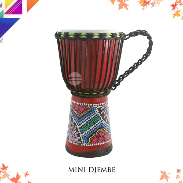 7“ Mini Djembe with Hand Painted Design - Image 2